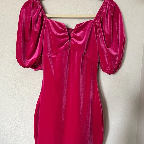 Hot pink suede dress deals
